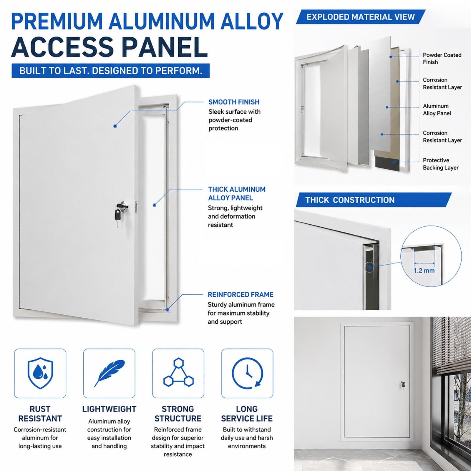 SRNSAEB Trampilla Pladur Panel Panel De Acceso Metálico para Techo O Pared Montaje Enrasado para