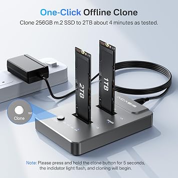 ACASIS NVMe M.2 Duplicator Dual-Bay Offline Clone & Single-Bay USB C to NVME Docking Station for M2 SSD M Key Hard Drives Enclosure