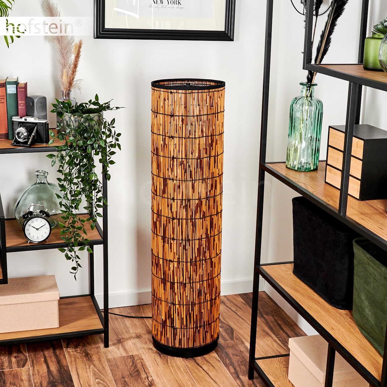 Mulstrand Floor Lamp, Modern Floor Lamp Made Of Metal/Rattan In Black - View #6
