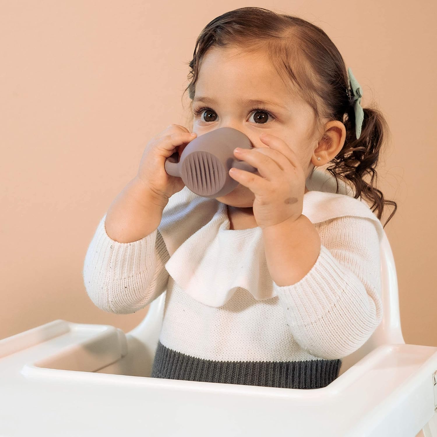 | Teenie Tiny™ Silicone Developmental Baby-Led Weaning Drinking Cups (2 pack) (Blue Fusion)