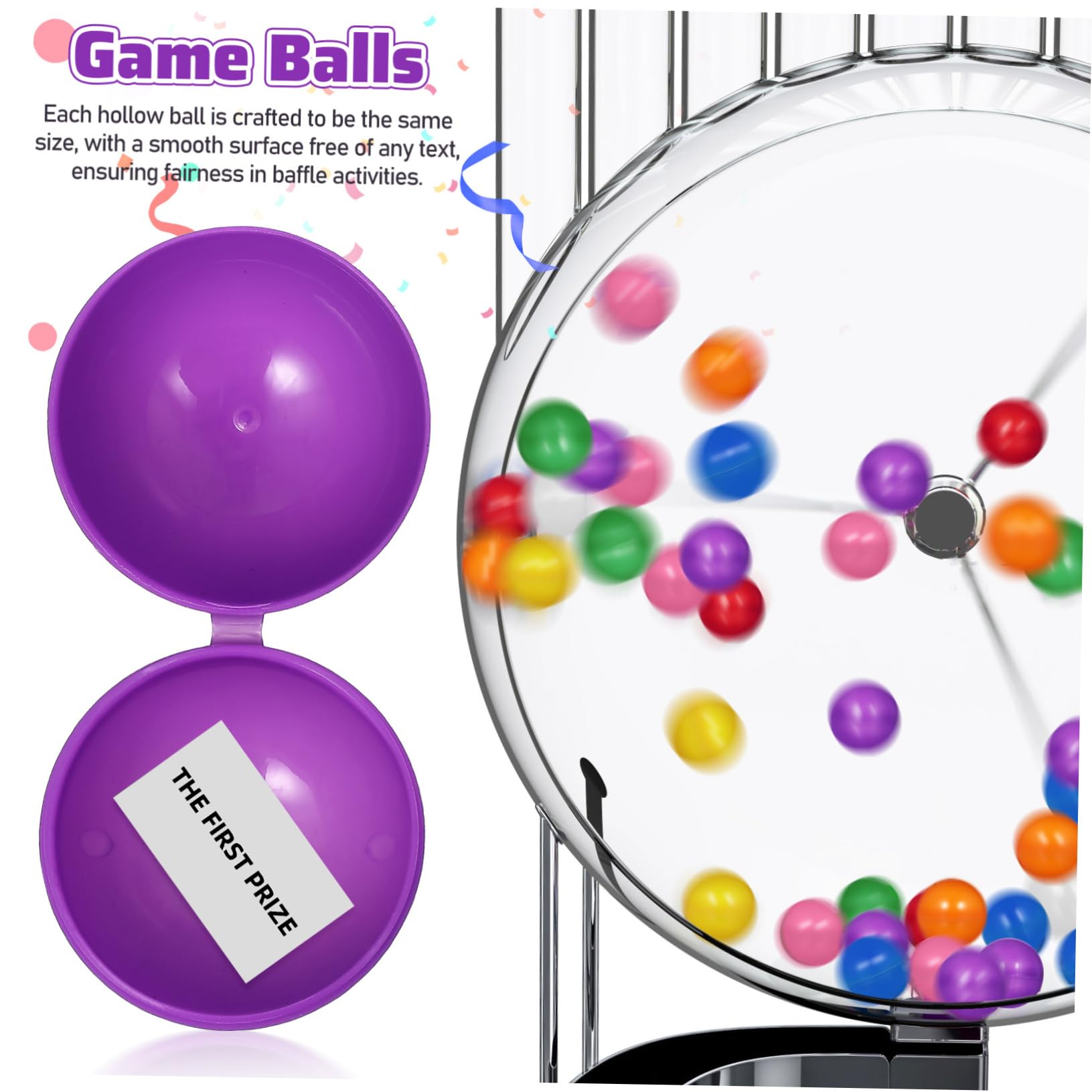 CIYODO 4sets Plastic Hollow Balls for Game Table Pink Activity Party Balls Raffle Drawing Toys 25pcs*4