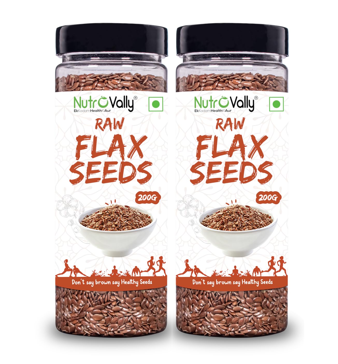 NutroVally Flax Seeds- 400g | Flax Seeds for Hair Growth | Alsi Seeds Seeds for Eating | Source of Iron & Dietary Fibre | Source of Iron | Rich in Protein 200g Each Jar (B0CX4JFJ5T) Amazon Price History, Amazon Price Tracker