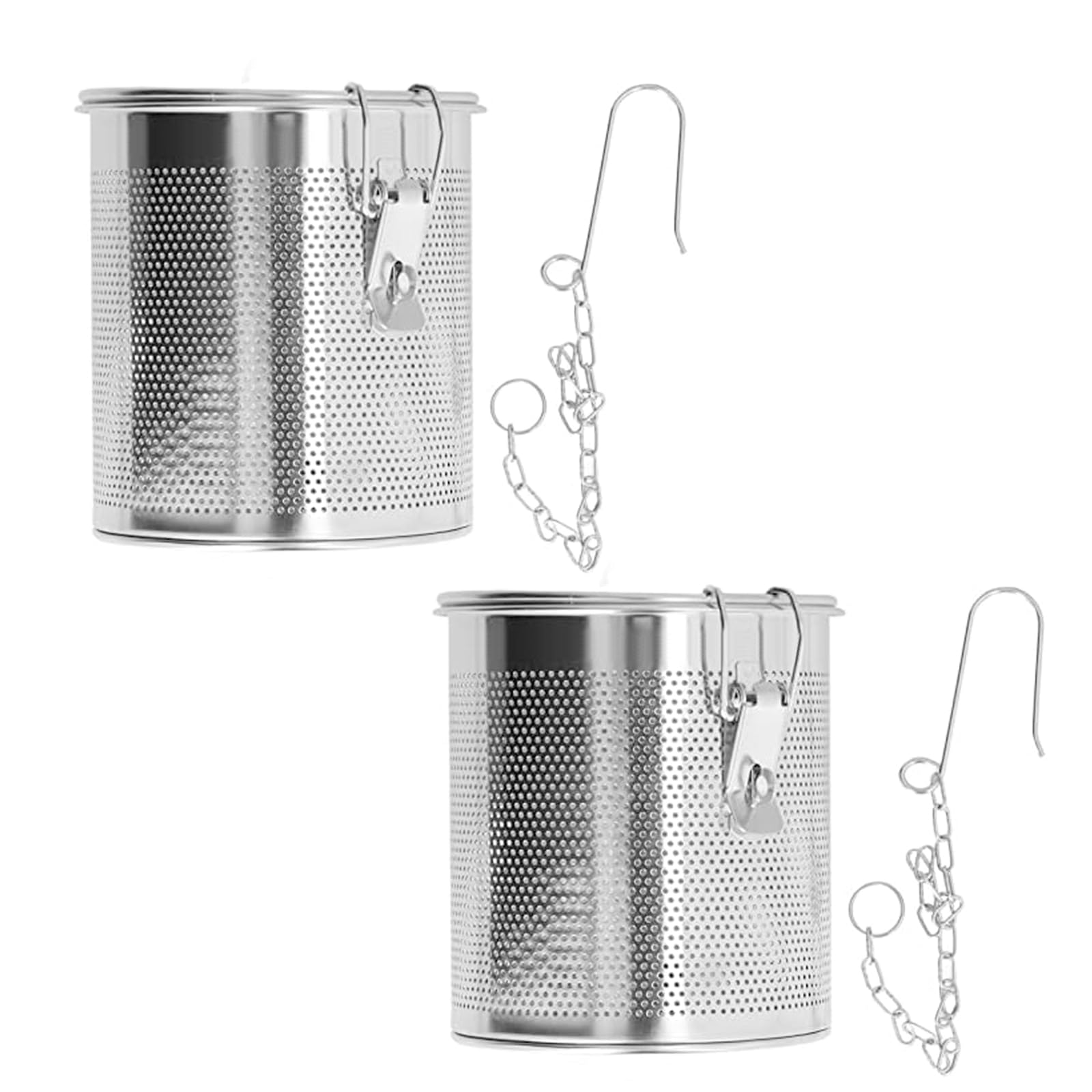 Buxuaaaa A Buxuaaa Of 2 Nonrust Steel Stews Strainer Basket Halogens Cage Set For Efficient Seasonings Filtration Nd Sturdy Brining Double Nonrust Steel Stews Basket