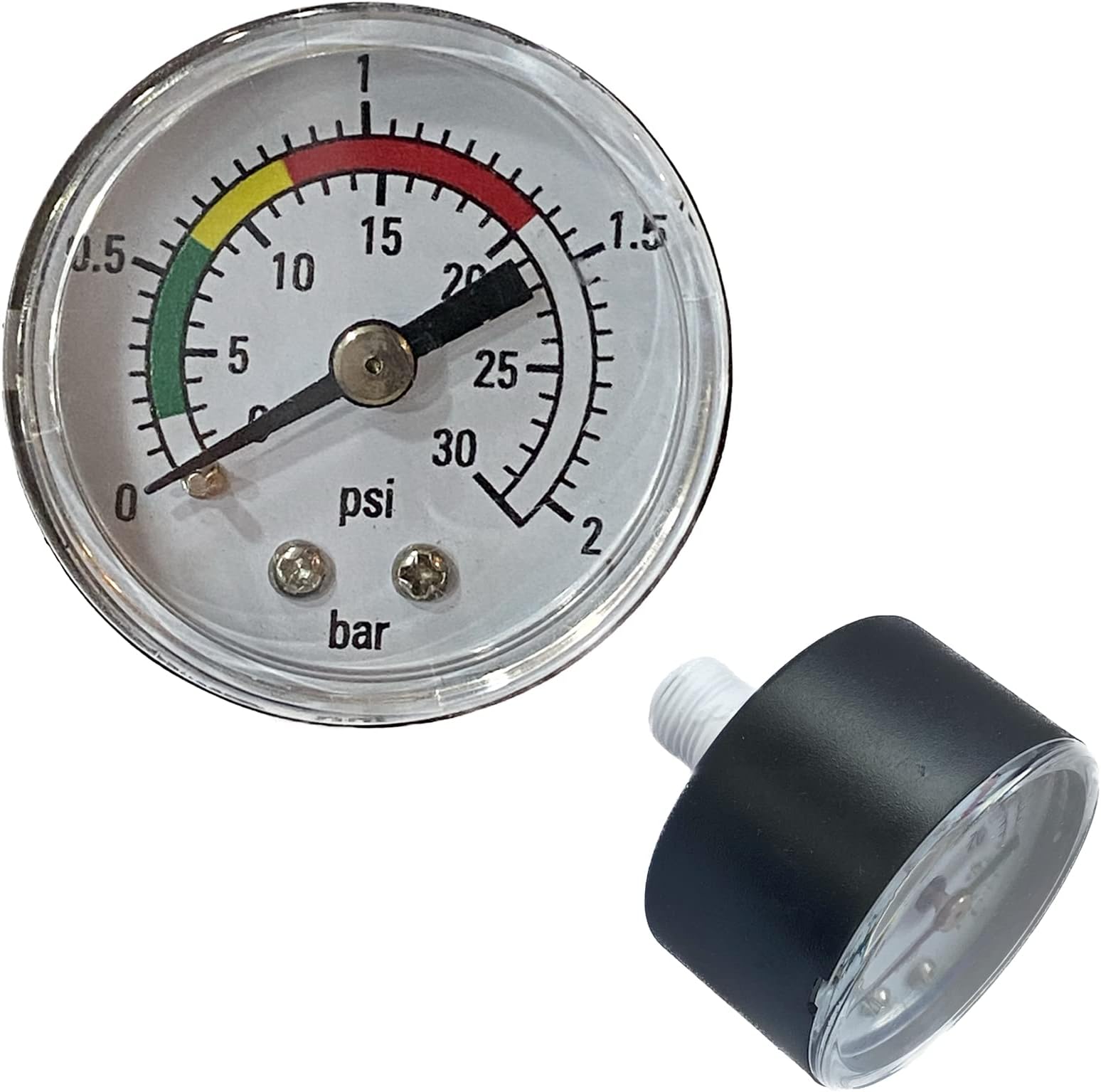 1.57 inch Dial Size Pressure Gauge Replacement for Sand Filter Pump 0-30psi & 200kpa 304 Stainless Steel Case 1/4" NPT