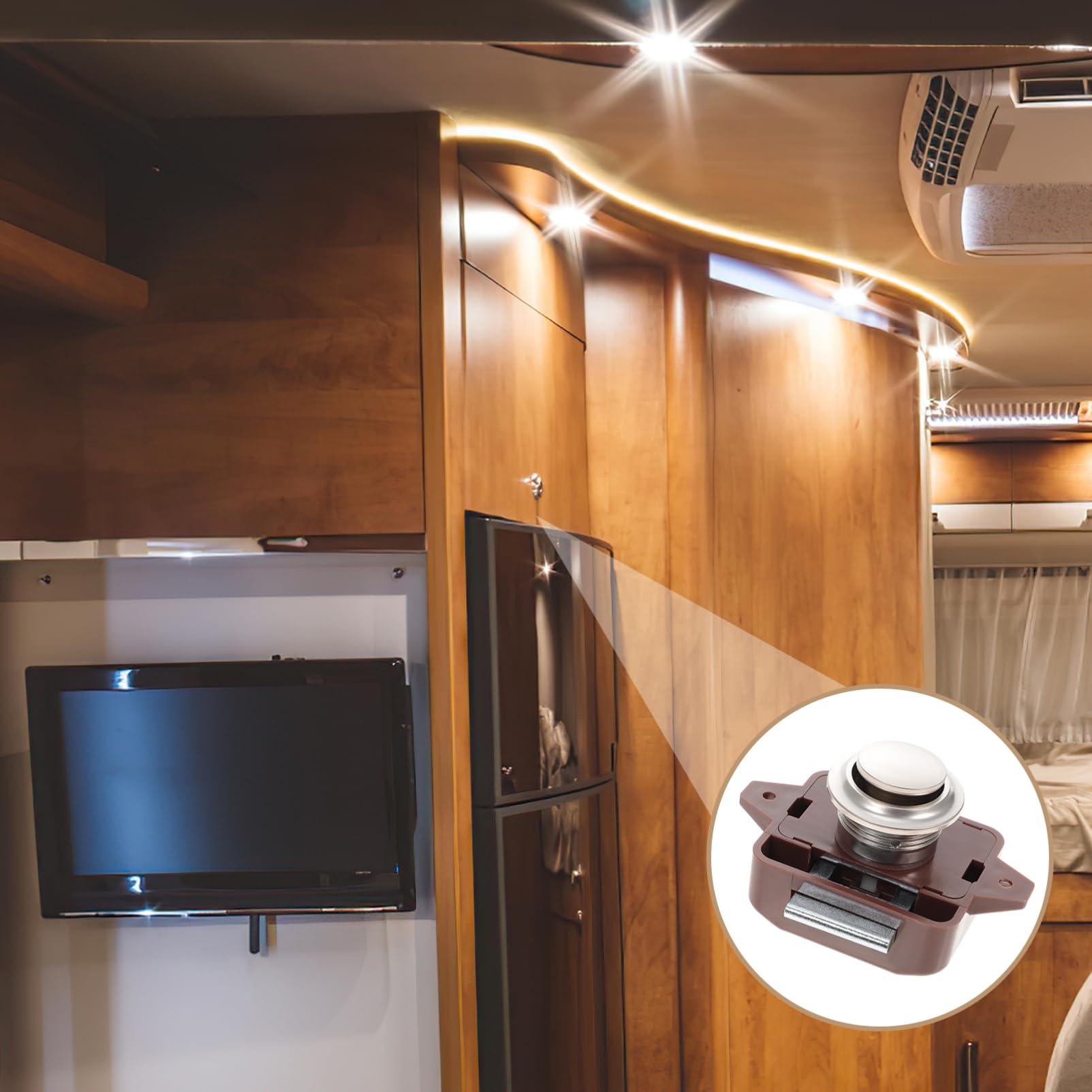 NUOBESTY 5 Stück Türriegelschloss aus Abs und Zinklegierung Einfache Montage Hohe Leistung Minimalistisches Design für Möbel in Wohnmobil und Yacht