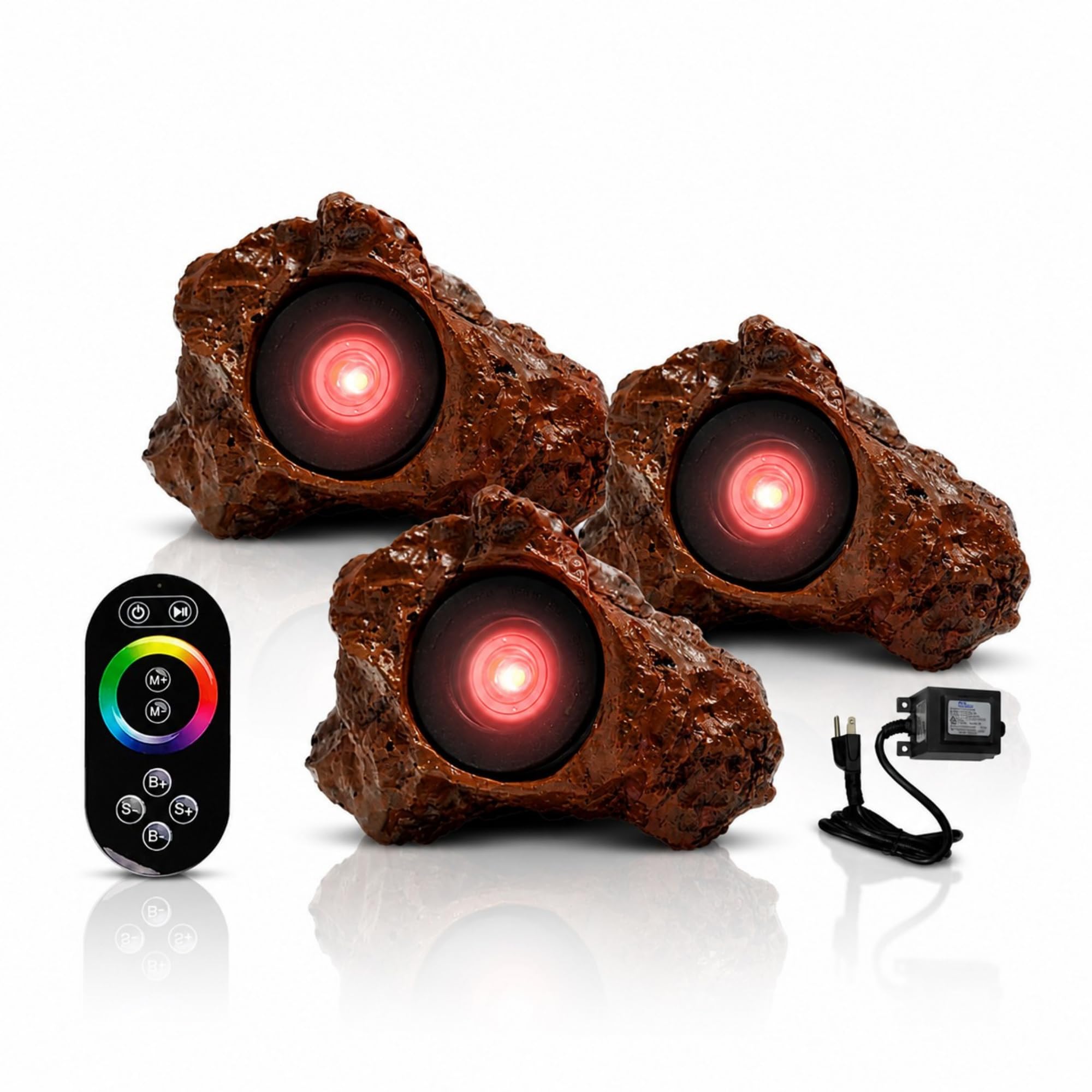 HALF OFF PONDS LumiNight Pond and Landscape Lighting - (3) 3-Watt Color Changing Rock Light Kit