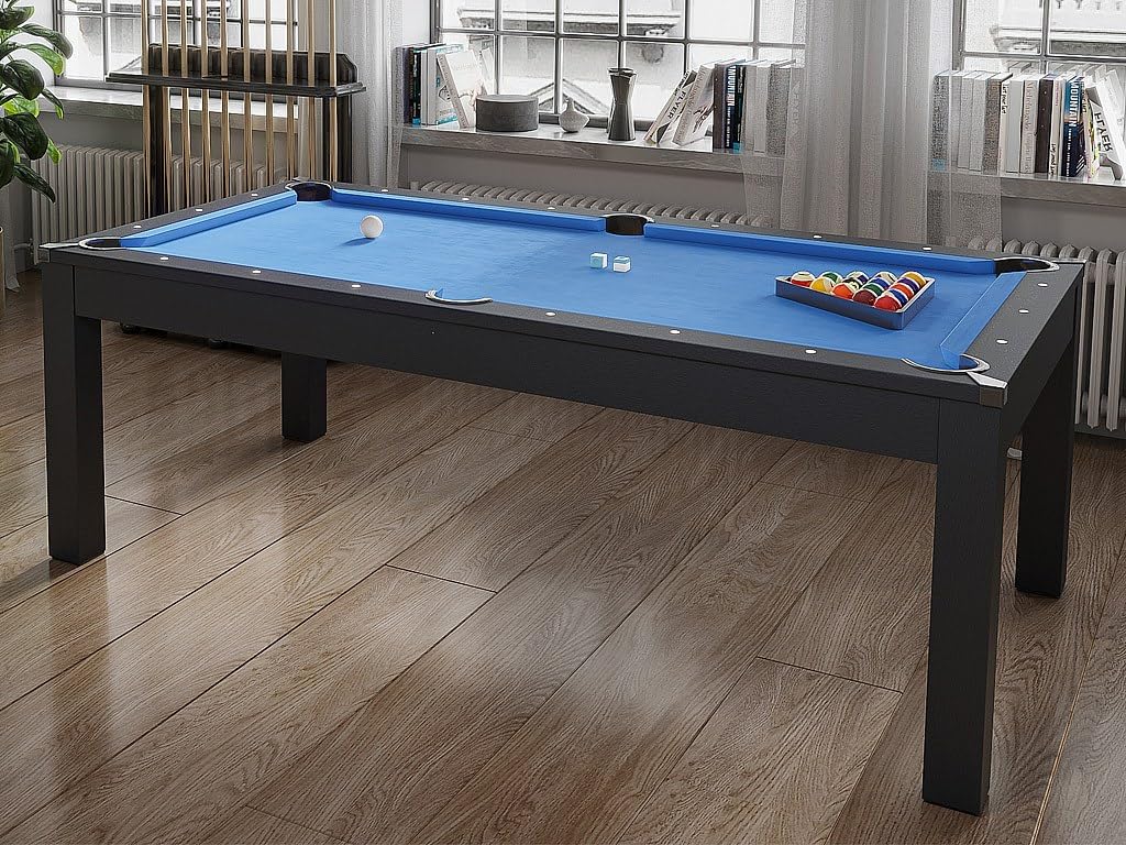 Vente-unique - Table Transformable Noire - Billard & Ping-Pong - L182 x l102 x H80 cm - SOUSA