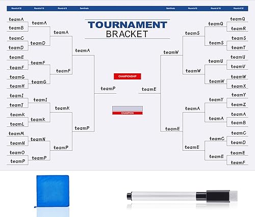Pasimy El juego de pósteres de soporte para torneo incluye póster reutilizable de borrado en seco de 24 x 36 pulgadas con rotulador, borrador de disponible en Yaxa Colombia