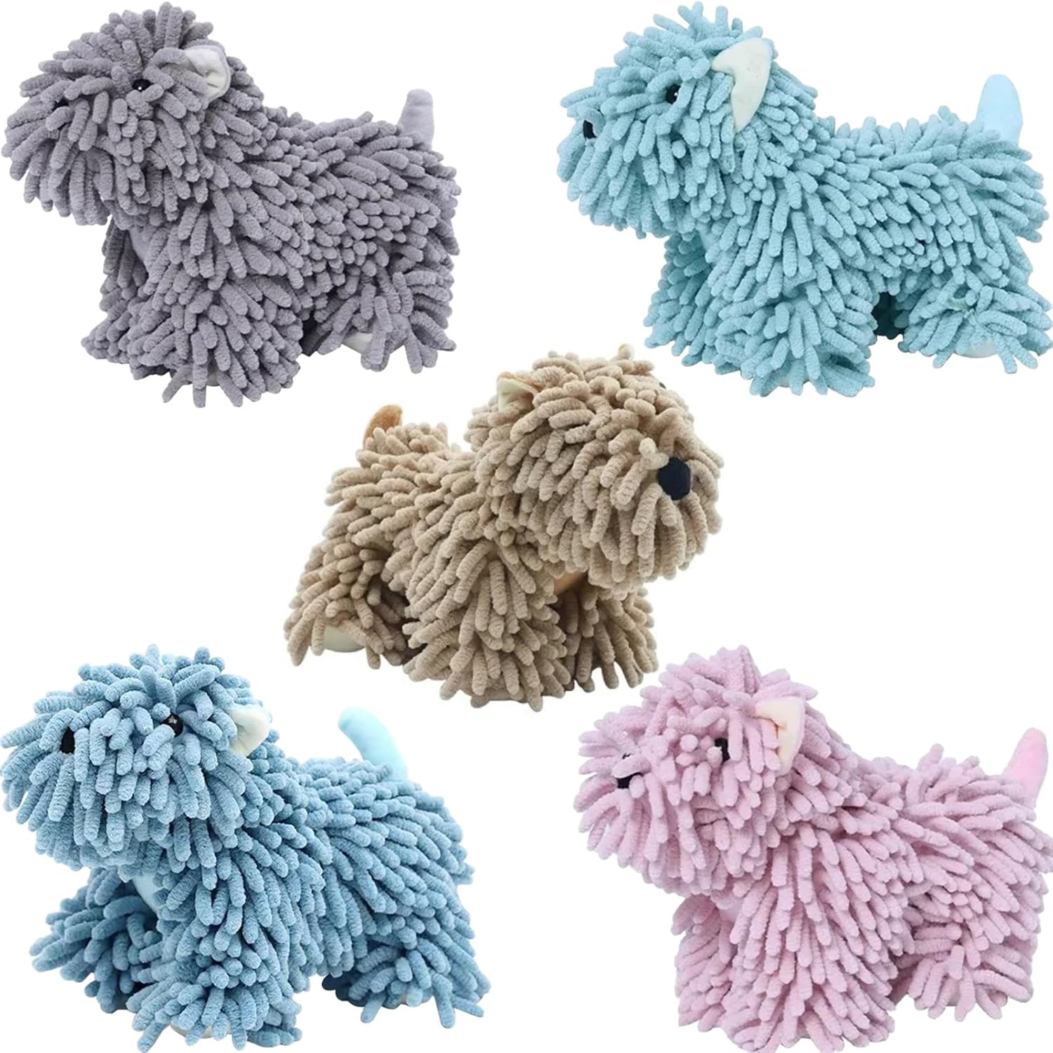Chenille Hand Towel, Soft Absorbent Chenille Ball Towel, Microfiber Towels for Bathroom (5pcs-Set)