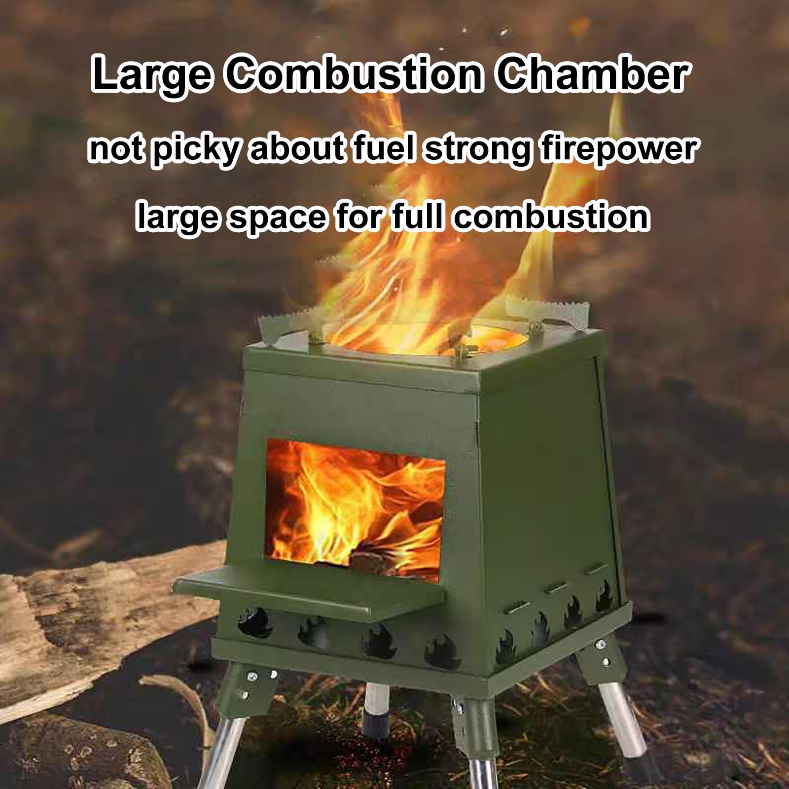 Réchaud à bois de camping portable, poêle à bois pliable pour la cuisine et le chauffage, réchaud d'extérieur léger avec sac de rangement pour pique-nique, randonnée, barbecue et voyage