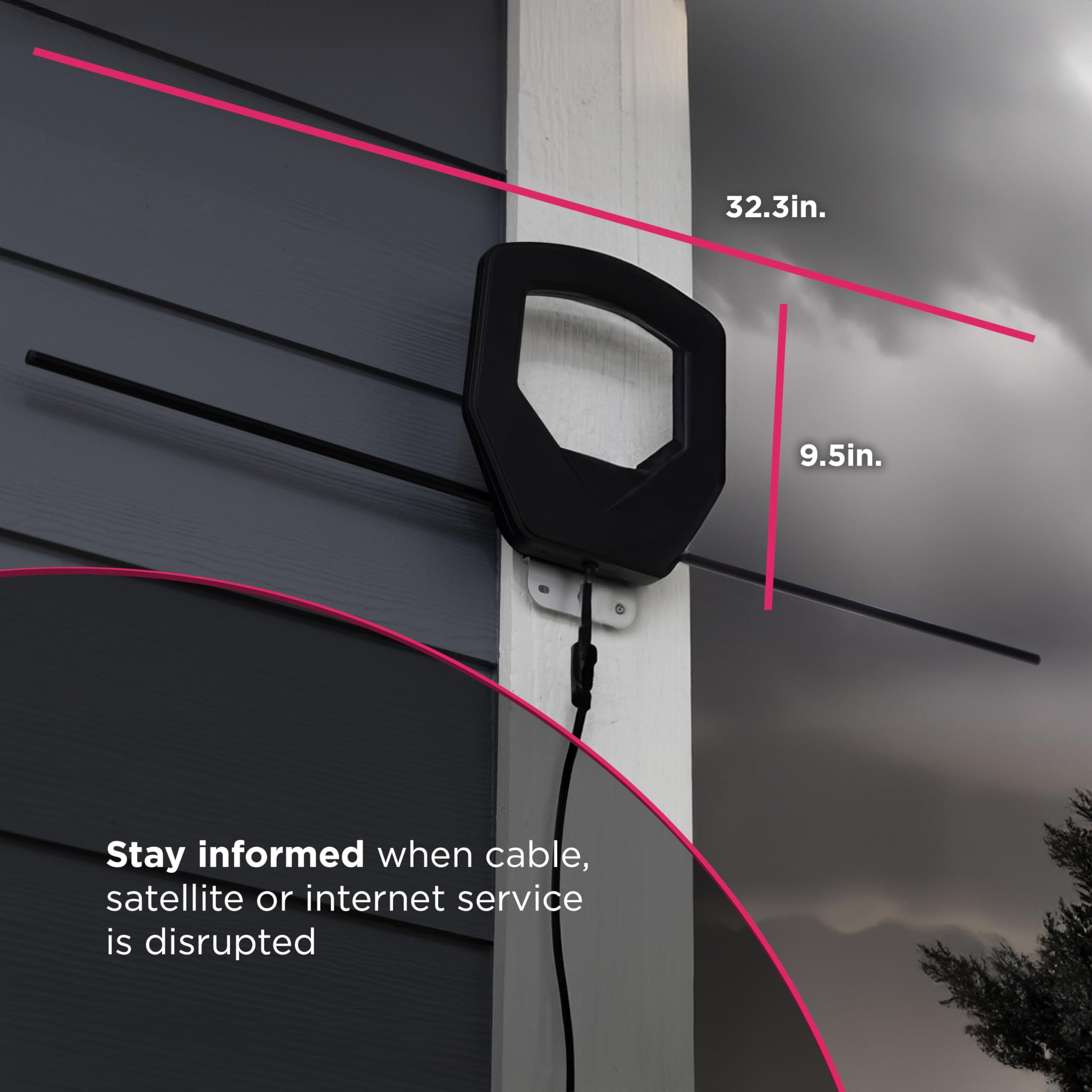 GE UltraPro Optima 81870 Antenne HD extérieure, portée de 64 km, 4K/8K Ultra HD, compatible avec la télévision NEXTGEN, résistante aux intempéries, montage grenier ou extérieur, chaînes locales