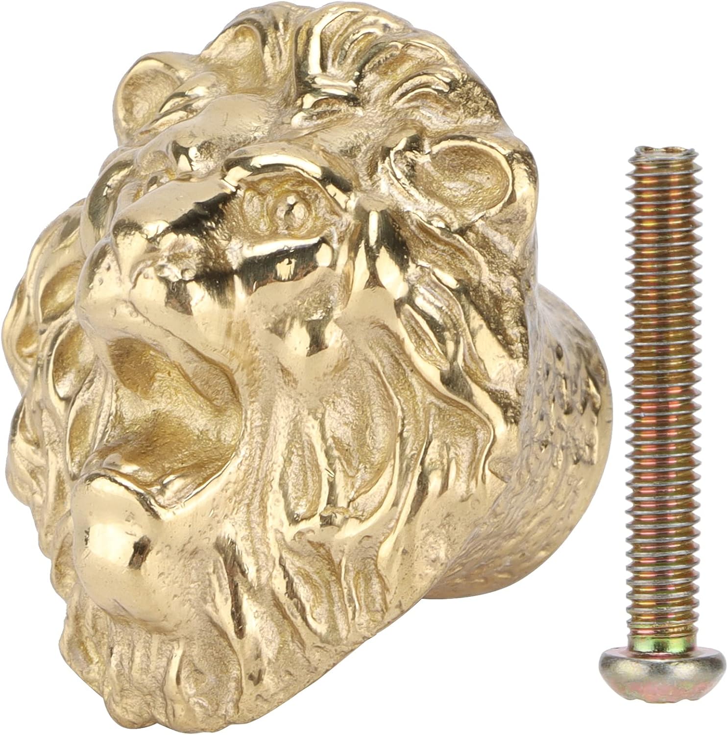 HEEPDD Decorative Drawer Pull Handle, Brass Gold Hardware, Single Pack, Kitchen Living Room Cabinet Knob