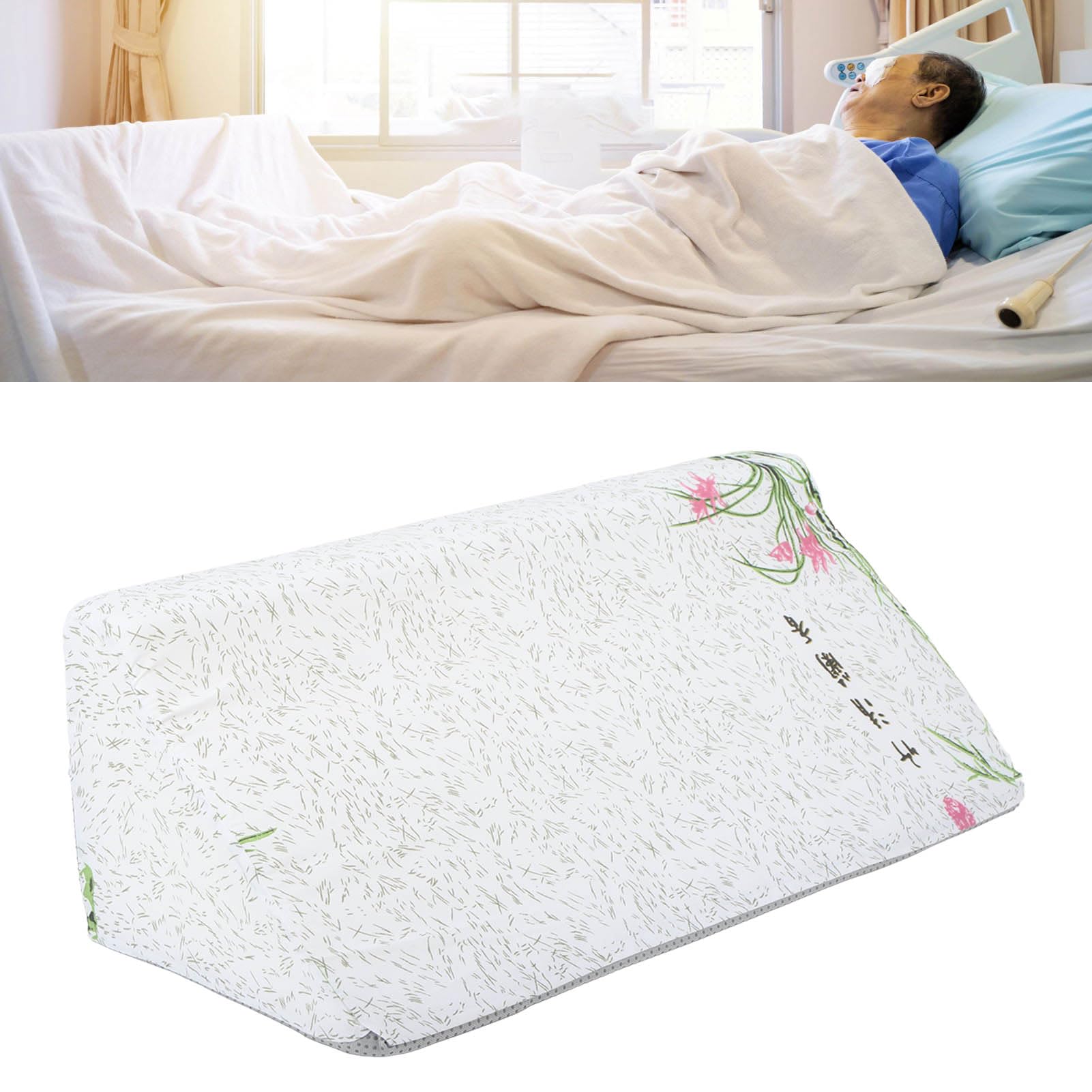 Body Side Wedge Pillow, Bed Wedge Pillow with High Density Sponge, Body Positioners for Back Pain, Preventing Bedsores, After Surgery, Knees Elevated, Pregnancy (60 * 25 * 20cm)