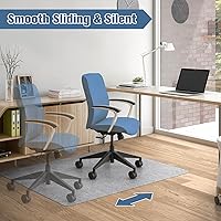 Vista 7 de Placoot Tapete de pana para silla de oficina, 55 x 35 pulgadas, antideslizante, pelo bajo, color gris claro