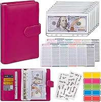 Vista 8 de Carpeta presupuestaria sobres de efectivo A6 carpeta de ahorro de dinero con sobres con cremallera (blanco)