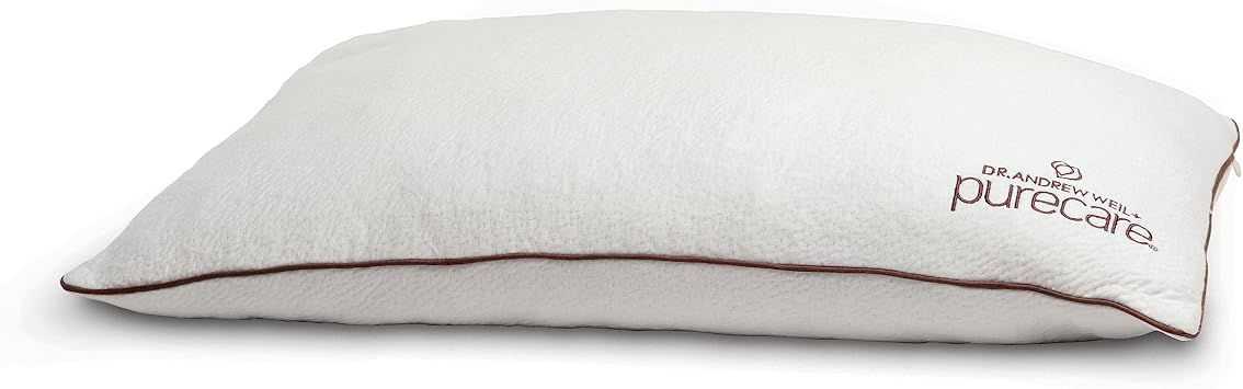 PureCare Dr. Weil Luxury Perfect Kapok Bed Pillow, Down Alternative, Naturally Hypoallergenic & Responsive Support, Queen DWPKPL-Q