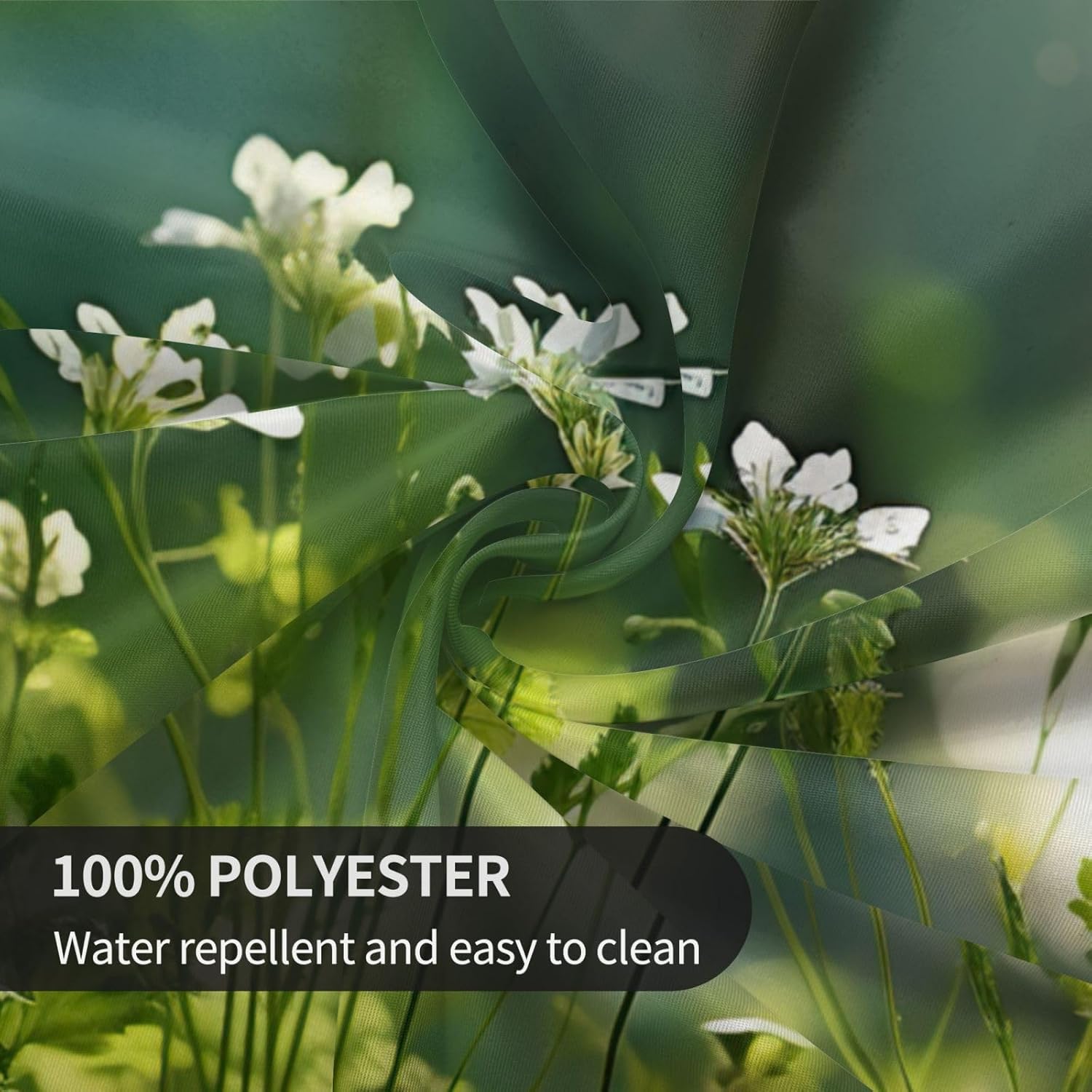 Wild Flowers Birds Leaves Branches3 Print Wrinkle Free Dining Table Cover for Birthday Party Farmhouse Tablecloths Up to 60 x 60 Inches