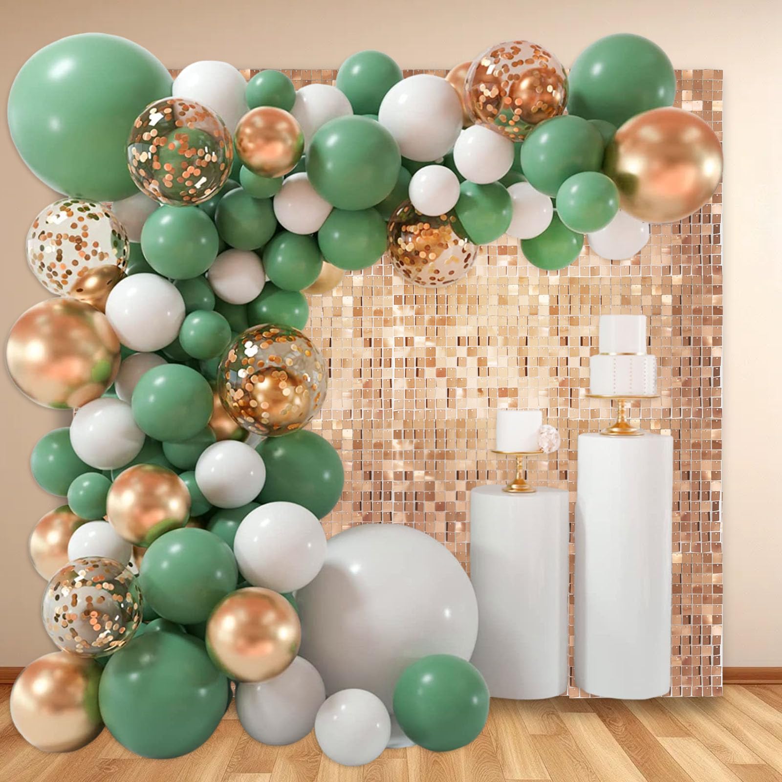 36 Stück Champagner schimmernde Wandhintergründe, quadratische Pailletten-Fotohintergründe, Glitzer-Wandhintergrund für Geburtstage, Hochzeiten, Halloween, Verlobungen, Disco Junggesellinnenabschiede