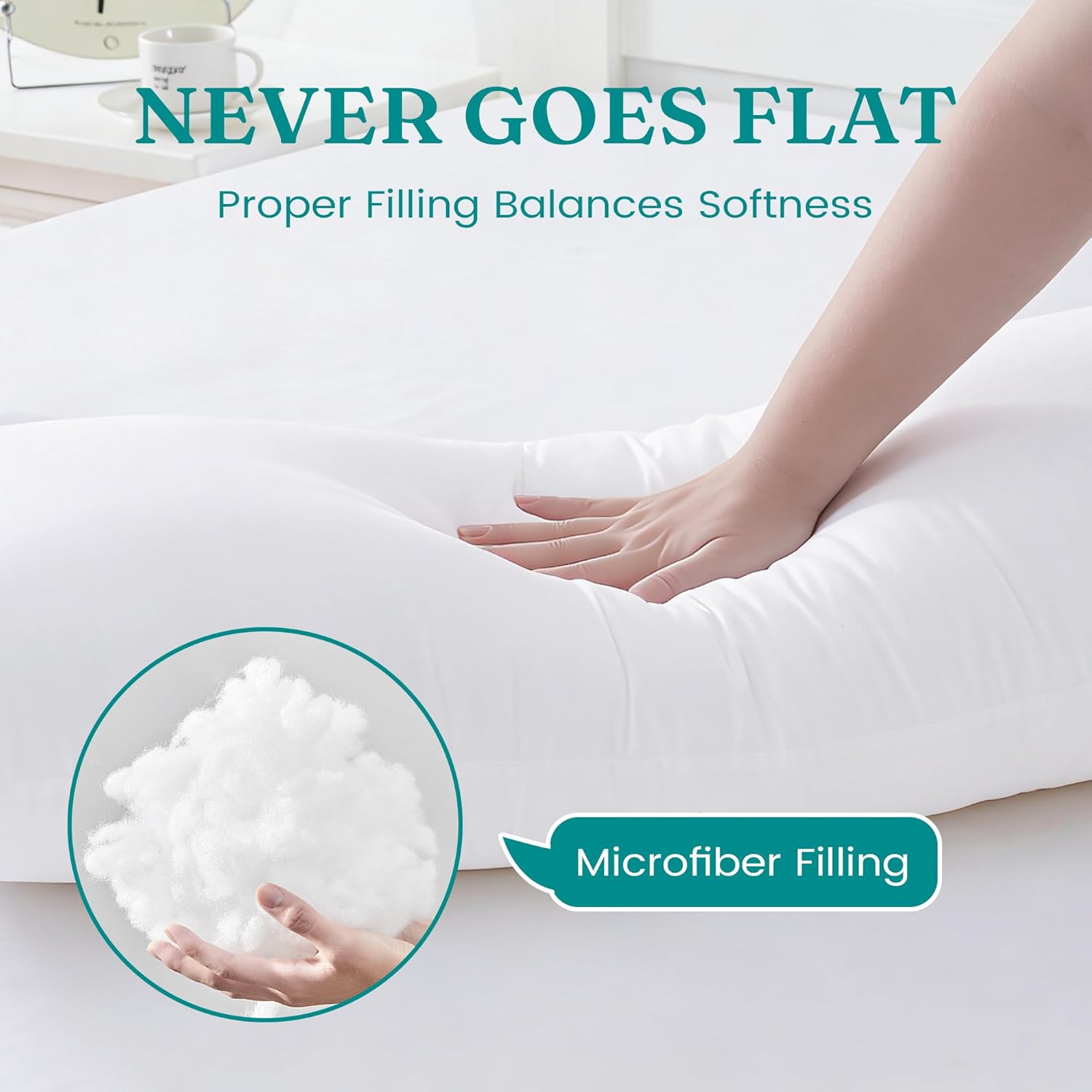 Oubonun 14 x 22 Throw Pillow Inserts - Soft, Plush & Decorative Down Alternative Pillows for Couch Sofa Bed, Machine Washable - White, Pack of 2