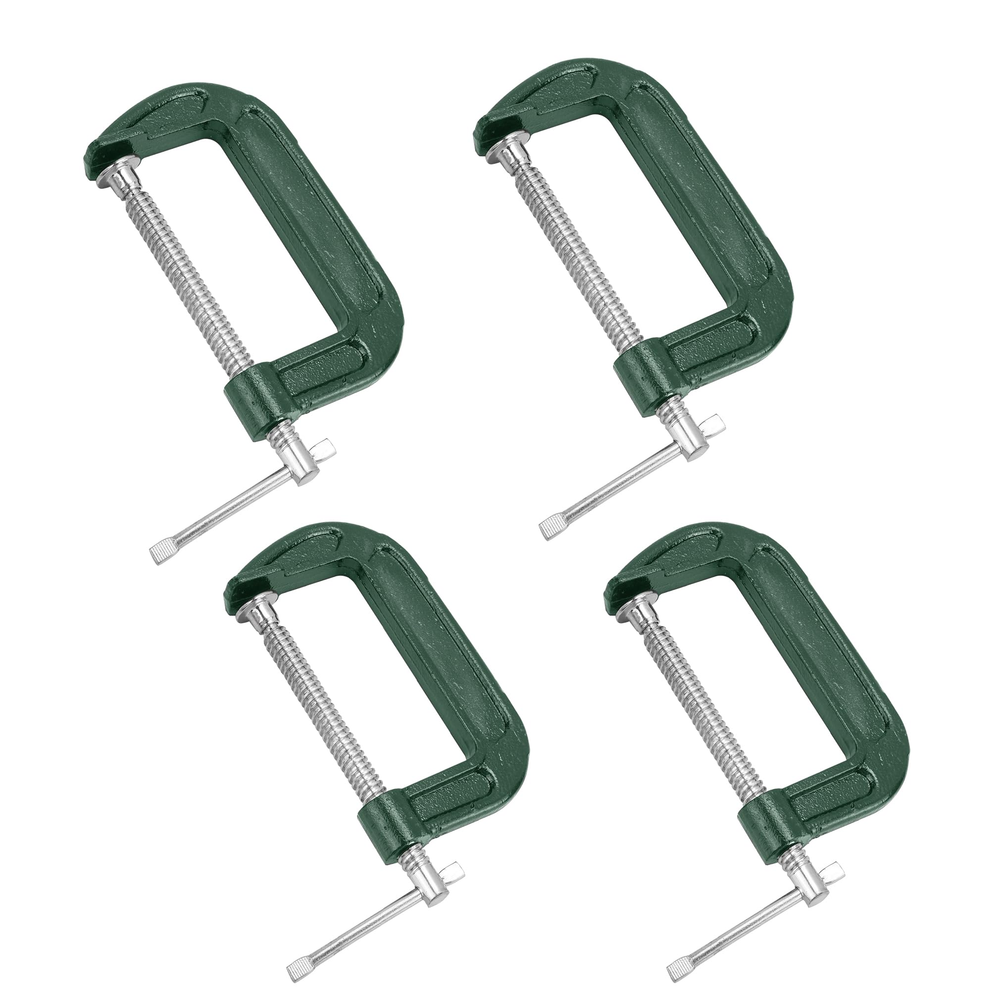 Lot de 4 pinces en C de 20,3 cm en acier robuste vert pour travail du bois, soudure, construction, pièce métallique