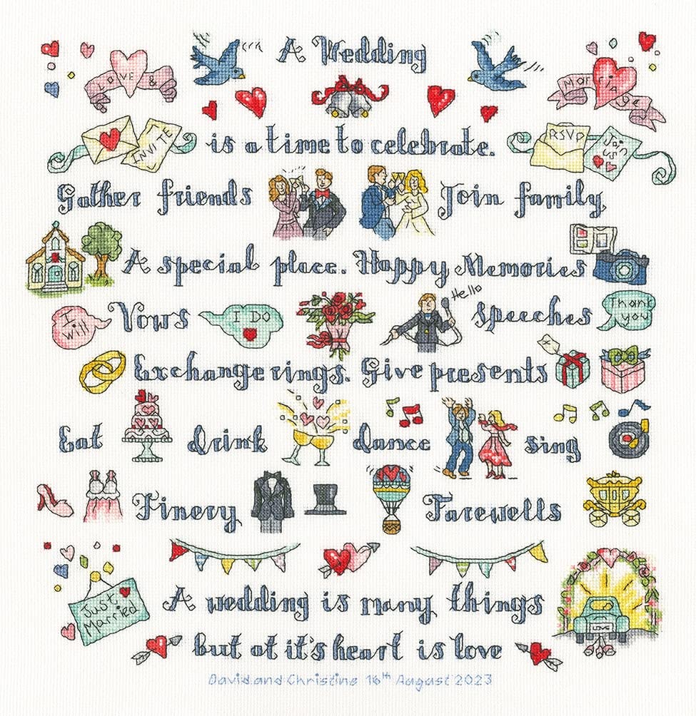 A Wedding Is Many Things Counted Cross Stitch Kit by Bothy Threads
