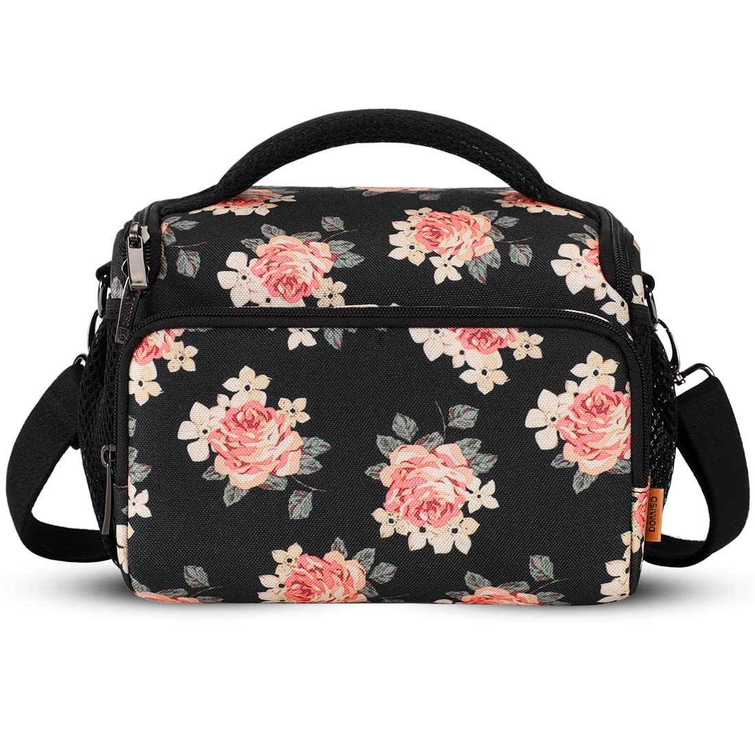 DOMISO Porta Borsa Custodia Macchina Fotografica Borsa Fotocamera Custodia Fotocamera Compatta Tracolla Reflex DSLR/SLR/Mirrorless Piccola per Canon EOS r100 2000d/Sony Alpha 6100,Fiore