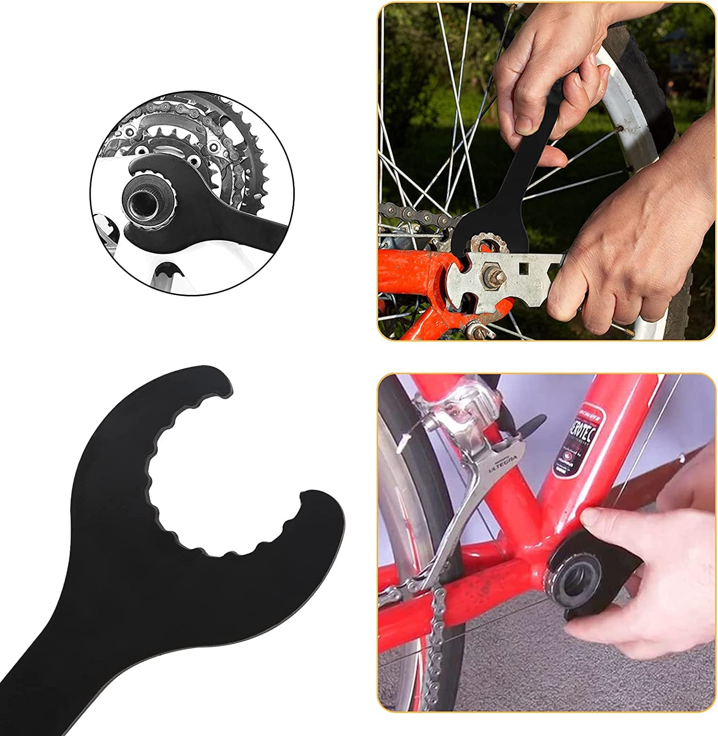 Chiave Per Movimento Centrale Bicicletta Centerlock – Attrezzo In Lega Di Alluminio, Rosso, Per Smontaggio Dischi Freno E Cuscinetti