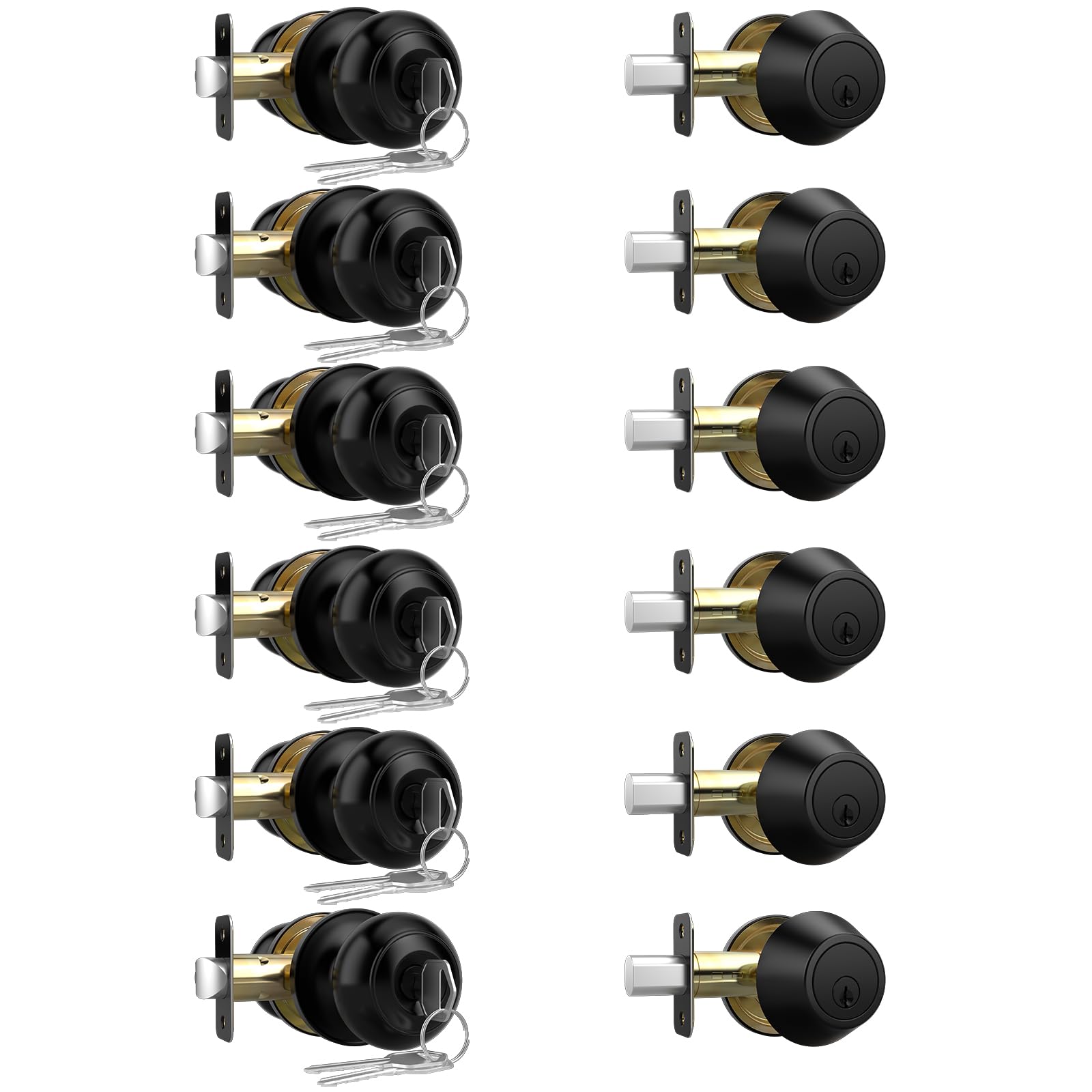 Privacy Door Knobs - Keyless Security 6 Pack -10