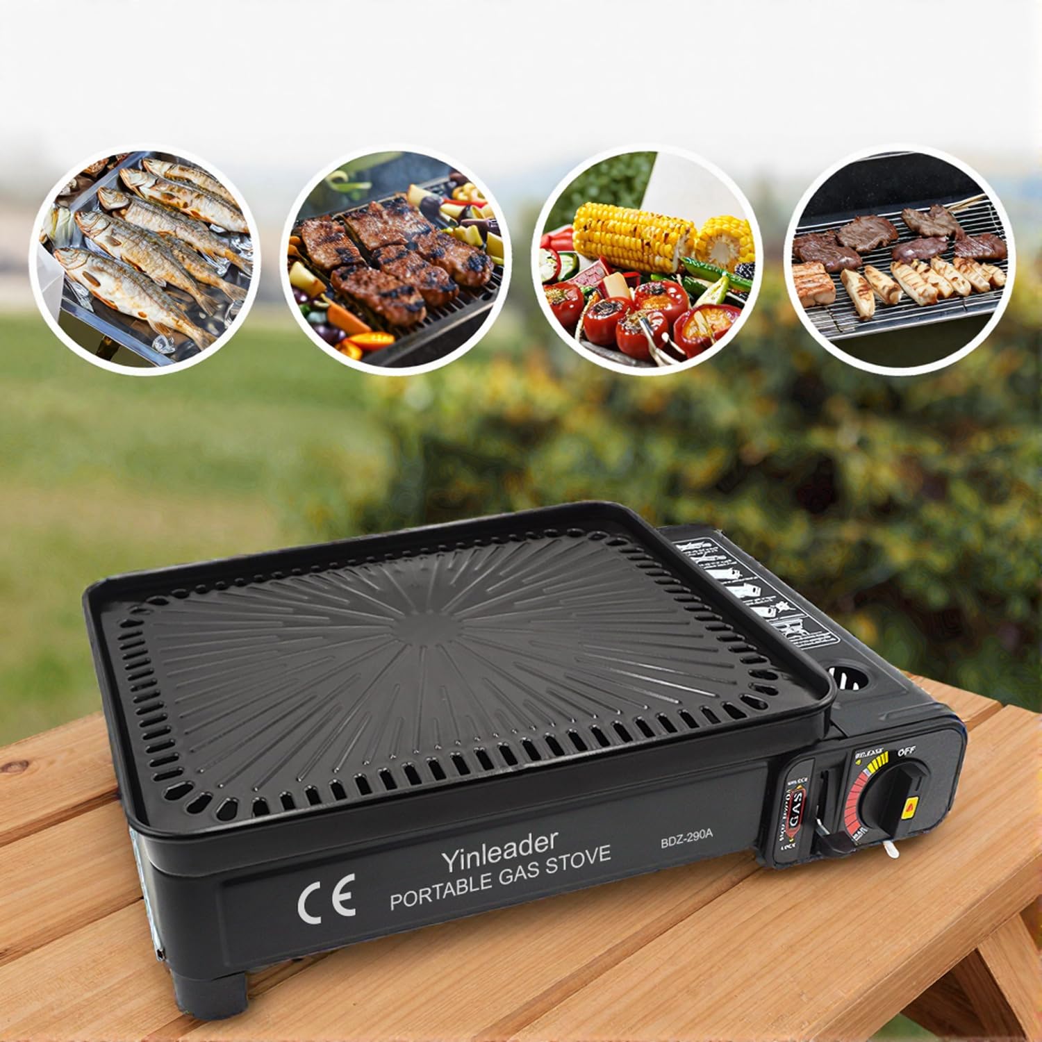 Tragbarer Camping-Grill – Grill-Kit mit Grillrost und Tablett, Material aus Edelstahl, ideal für Outdoor, Wohnmobil und Notfälle