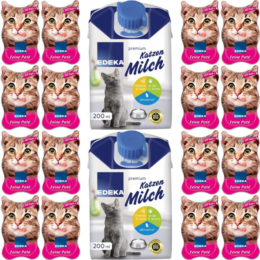 Mit Pufai Grocery, Feine Paté mit Kalb 85G x 16 STÜCK, EDEKA Katzenmilch Milch 200 mililiter x 2 STÜCK