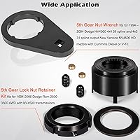 Vista 2 de Bonbo Kit de retención de tuerca de bloqueo de engranaje de 5ª y llave de tuerca de engranaje de 1/2 pulgada para transmisión Dodge Cummins NV4500