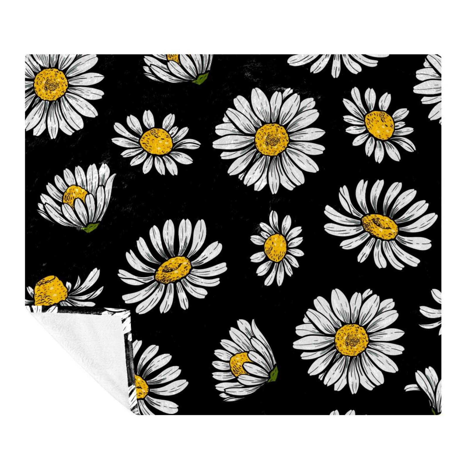 Couverture polaire douce Camomile plaid microfire léger pour canapé et lit