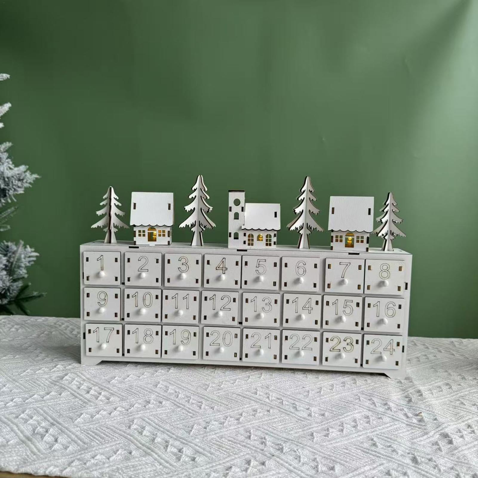 Weihnachts-Holzadventskalender 24 Schubladen Weihnachtscountdownkalender
