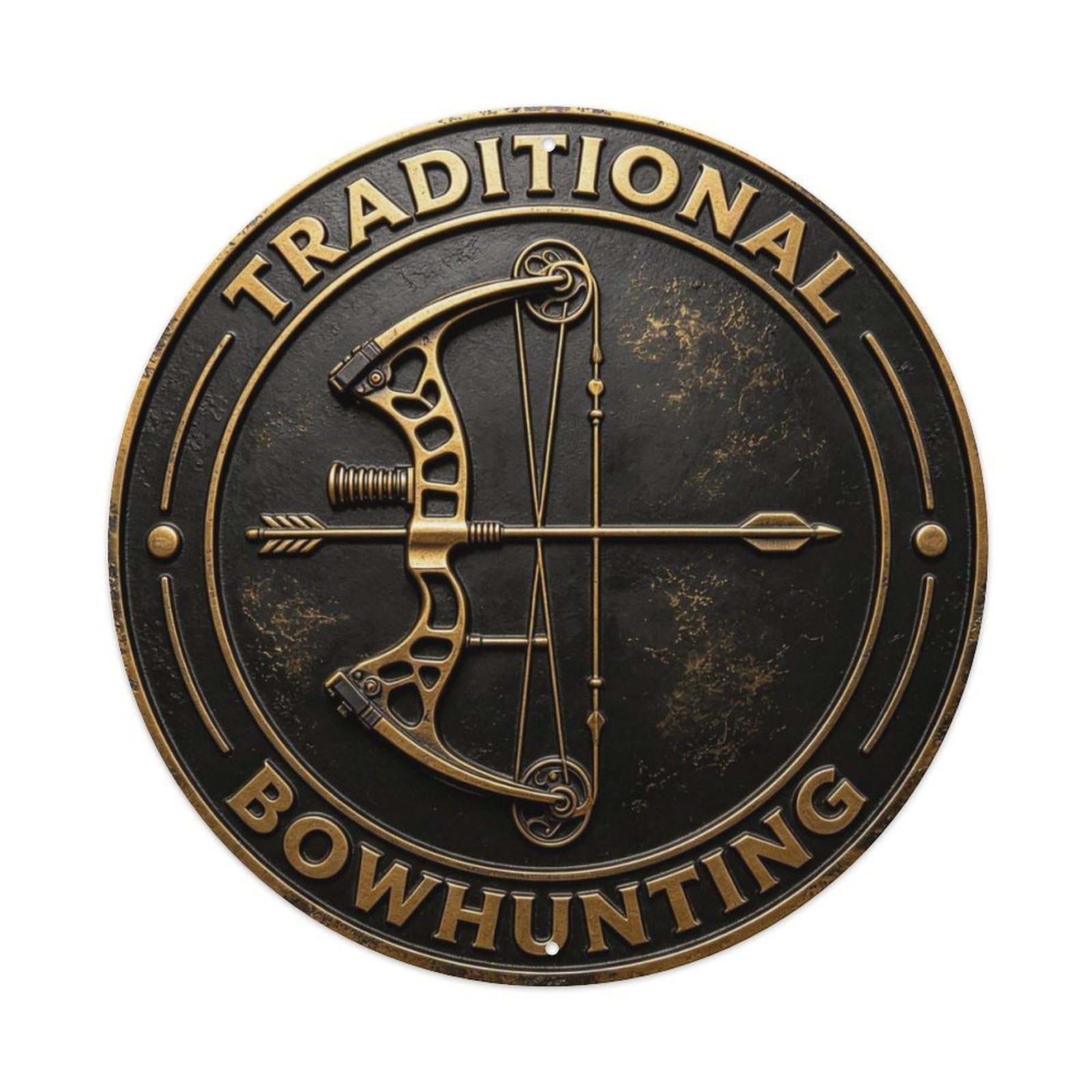Traditional Bowhunting Metal Tin Sign Plaque