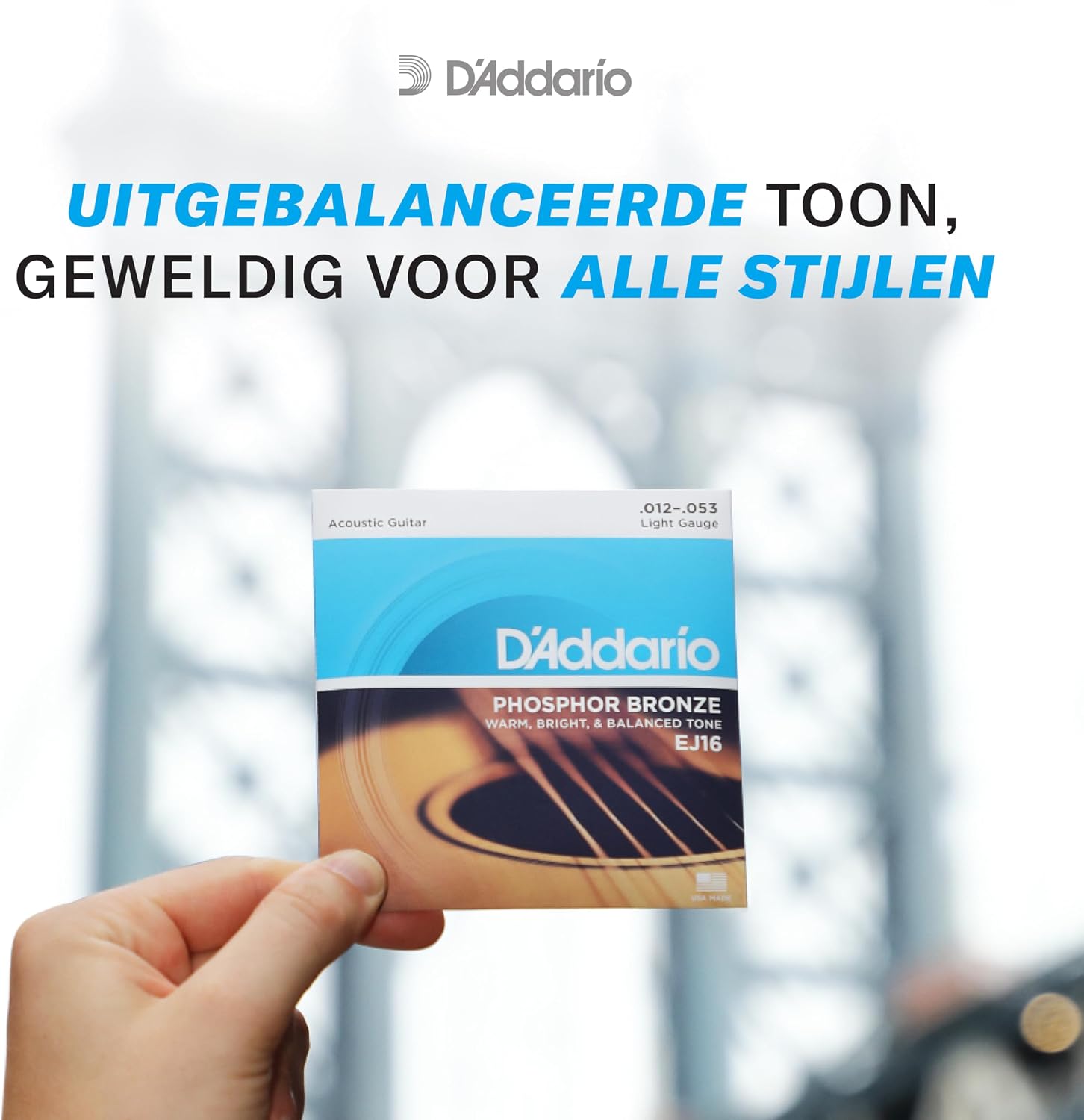 D'Addario EJ16 Phosphor Bronze akoestische gitaarsnaren, Light, 12-53 - Mise en situation et utilisation