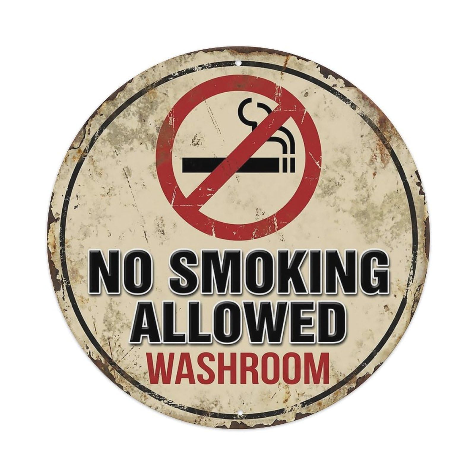 No Smoking Allowed Washroom Warning Sign Metal Tin Sign