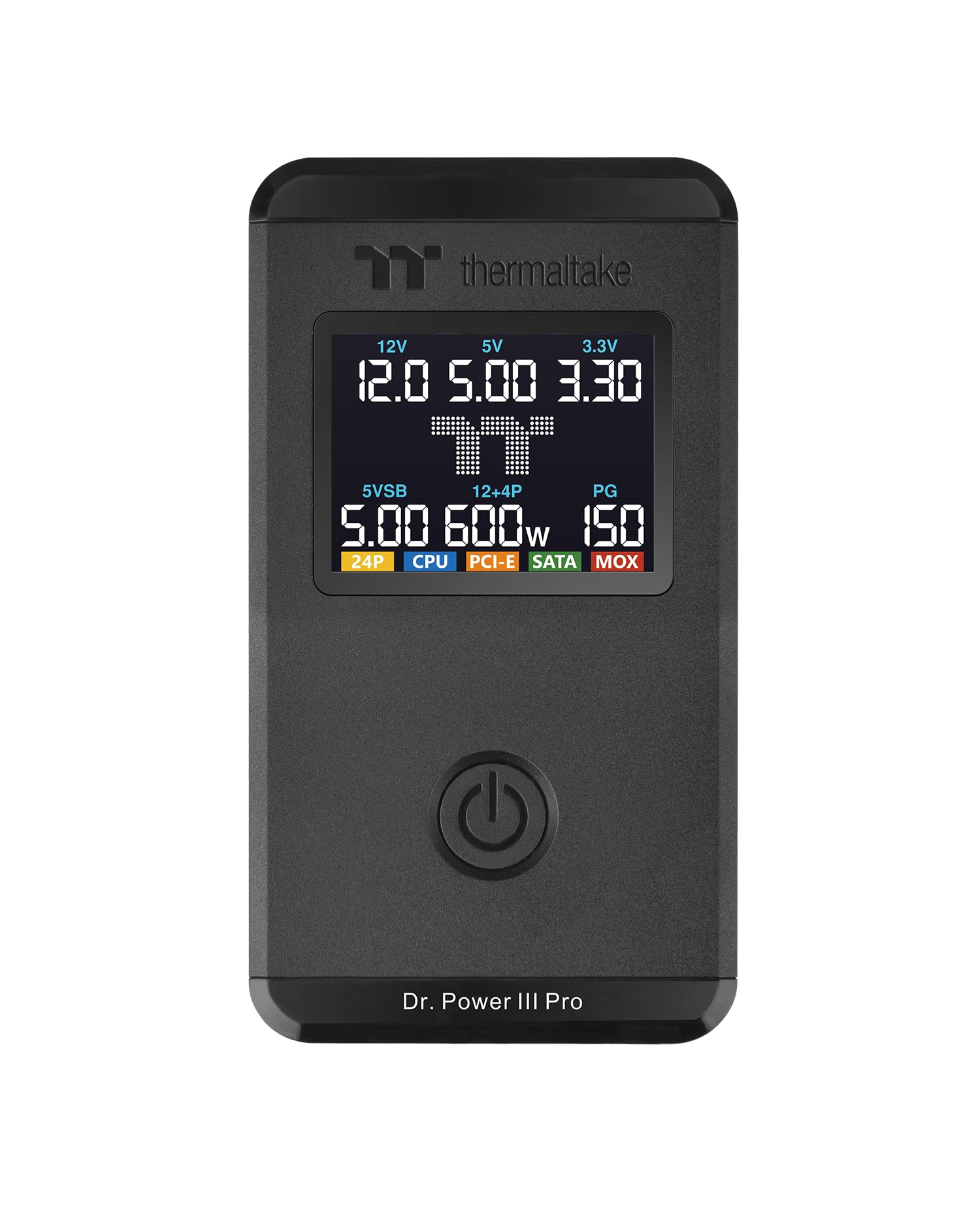 Thermaltake Dr. Power III Pro Netzteiltester | LCD‑Diagnose | ATX12V v3.1 | PCIe 12V‑2x6 | Auto/Manuell | Alarm