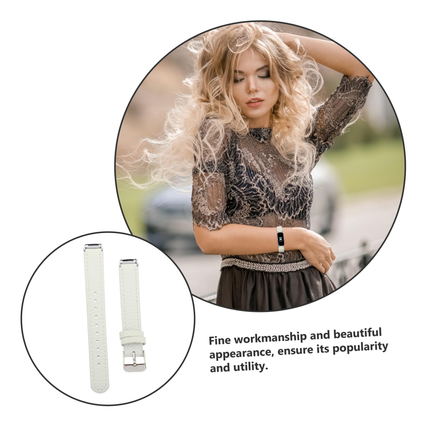 jojofuny 5pièces Bracelet Cuir De Liège Compatible Avec Strap Élégant Et Flexible Pour Montre Connectée Style Et Occasions Spéciales