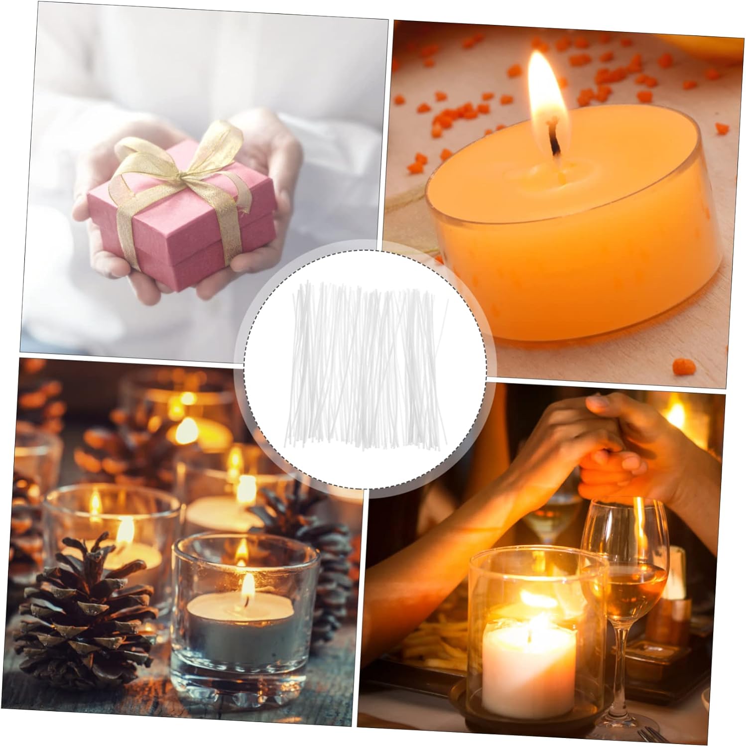 100pcs Cotton Candle Wicks DIY Wick Replacement Long for Candle Making for Pillar Taper Beeswax Tealight