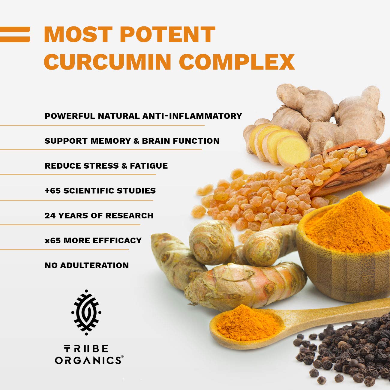 Tribe Organics, 1050mg Turmeric Curcumin C3 Complex with Boswellia