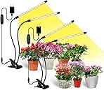 bseah Grow Light Plant Light Indoor Plants, Full Spectrum Clip Plant Growing Lamp, 10-Level Dimmable, Auto On Off Timing 3 9 12Hrs (2 Pack)