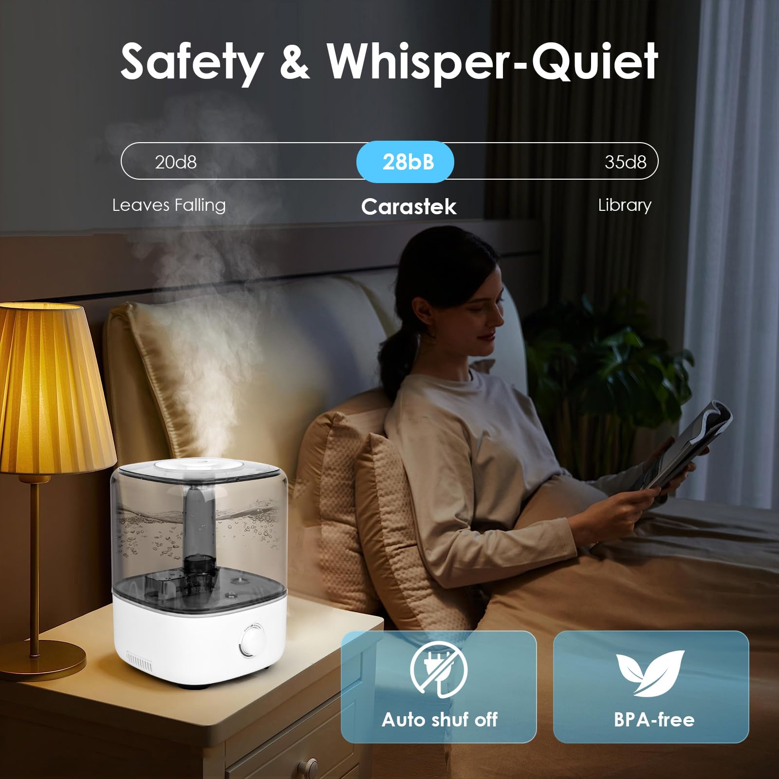 Luftbefeuchter für Schlafzimmer 5L Top-Füllung Luftbefeuchter 28dB Ultraleise Ultraschall Luftbefeuchter Zuhause Ultraschall mit 360° Drehbarer Düse für Baby Pflanzen automatische Abschaltung (Weiß)