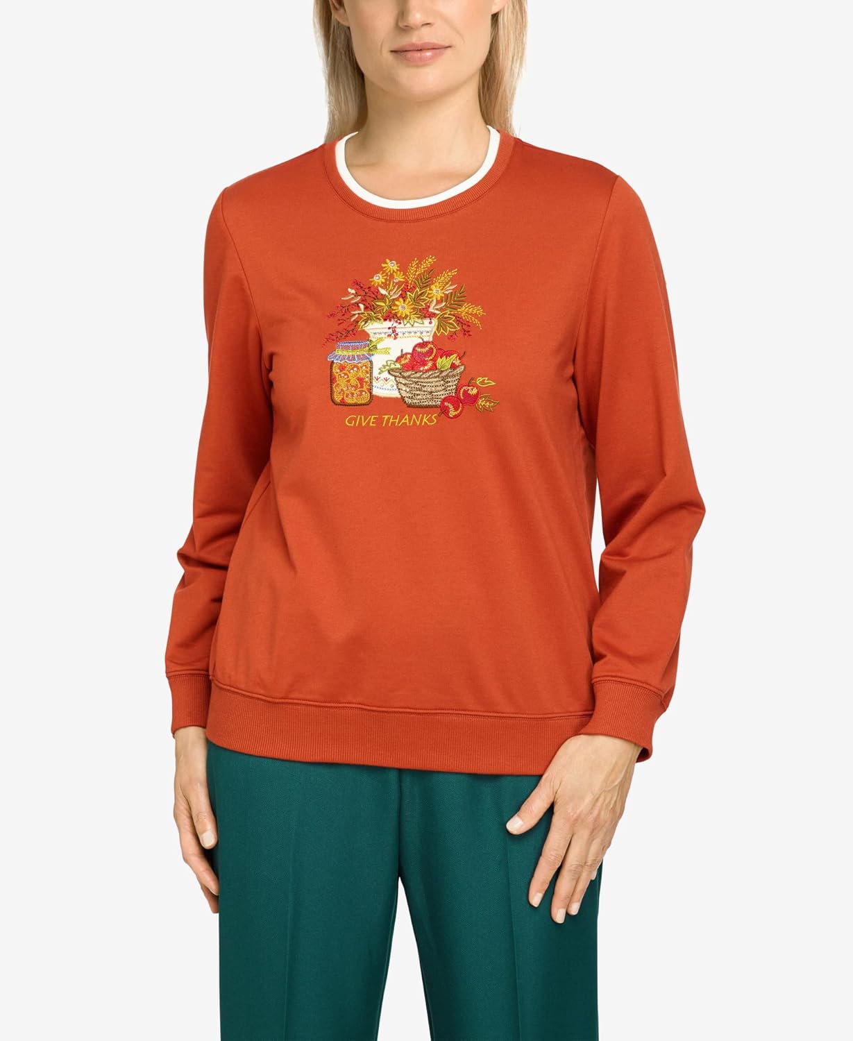 Alfred Dunner Womens Plus-Size Give Thanks Top