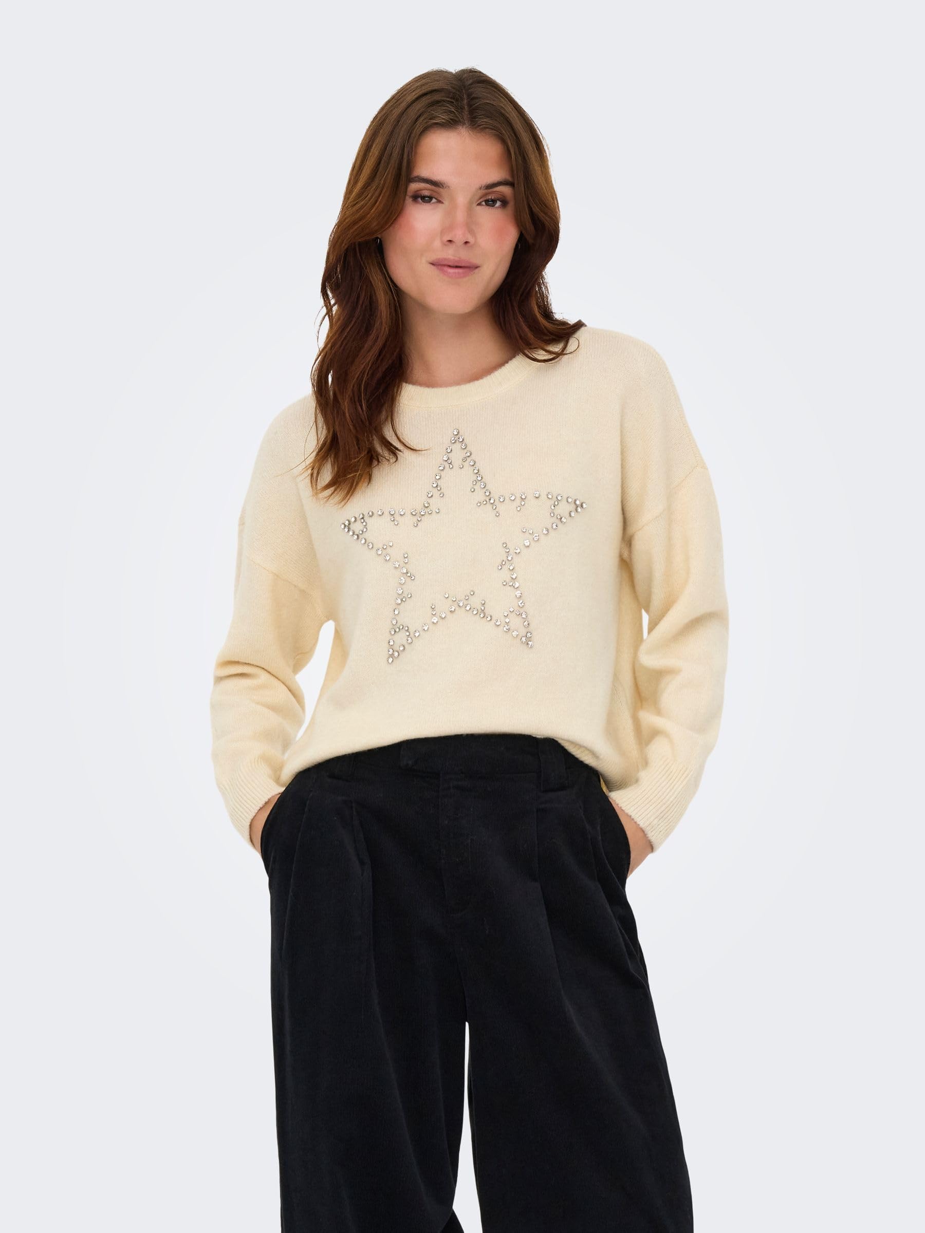 ONLY Onlrenata LS O-Neck Bling Knt Onlrenata LS O-Neck Bling Knt Mujer (Pack de 1)