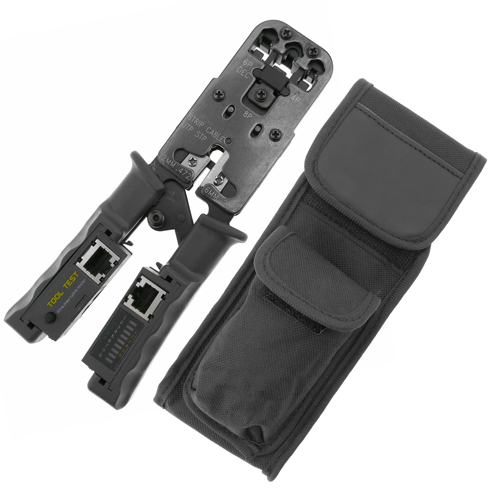 BeMatik - Pince à sertir avec câble RJ11 testeur RJ12 RJ45 RJ9
