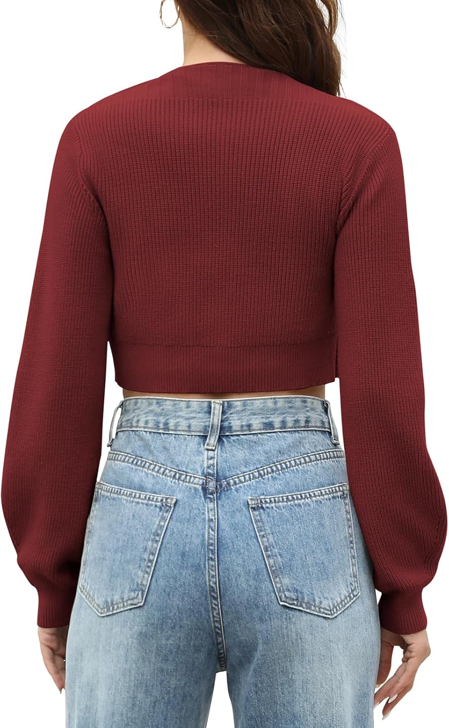 Womens Cropped Cardigan Sweaters Open Front Long Sleeve Knit Bolero Shrug Sweater 2026 Trendy Clothes - Image 4