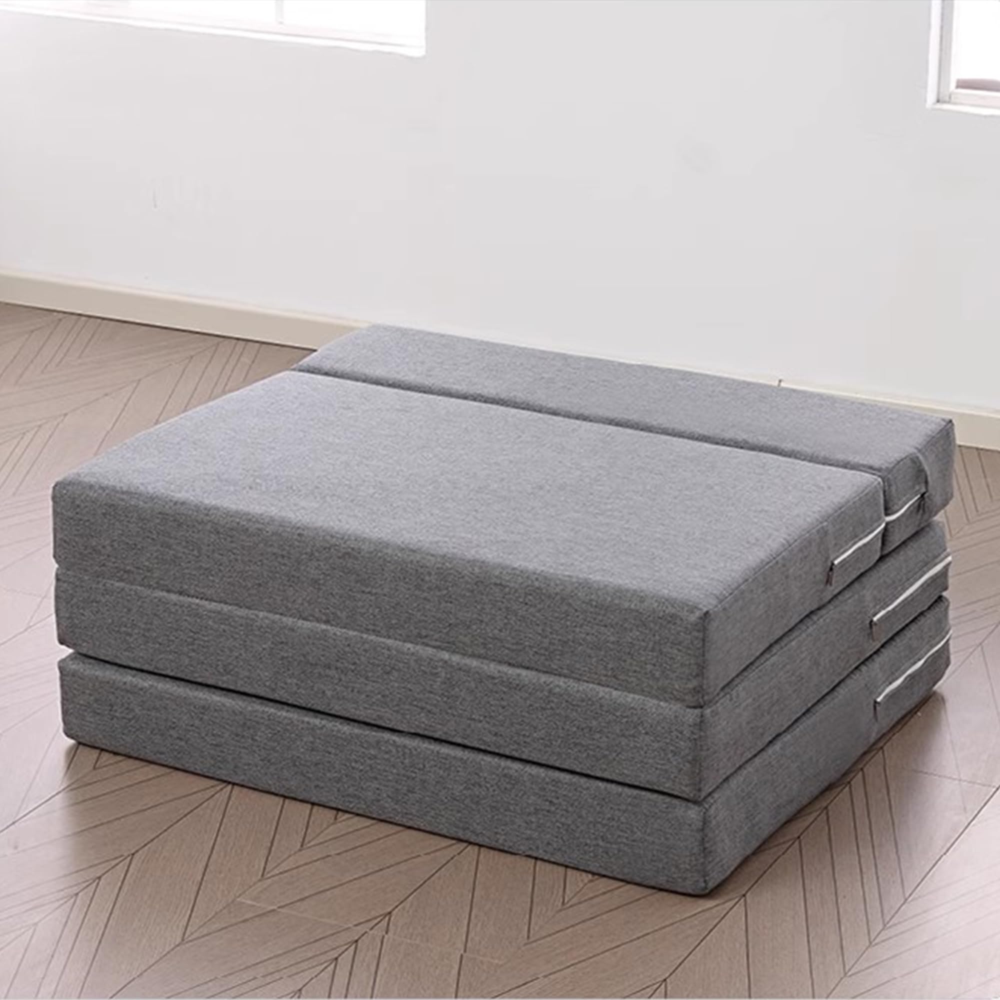 Colchón plegable de tatami con funda extraíble, almohadilla de dormir plegable para meditación, yoga, niños, invitados, sala de estar, colchón de fiesta de pijamas para viajes, coche, tienda