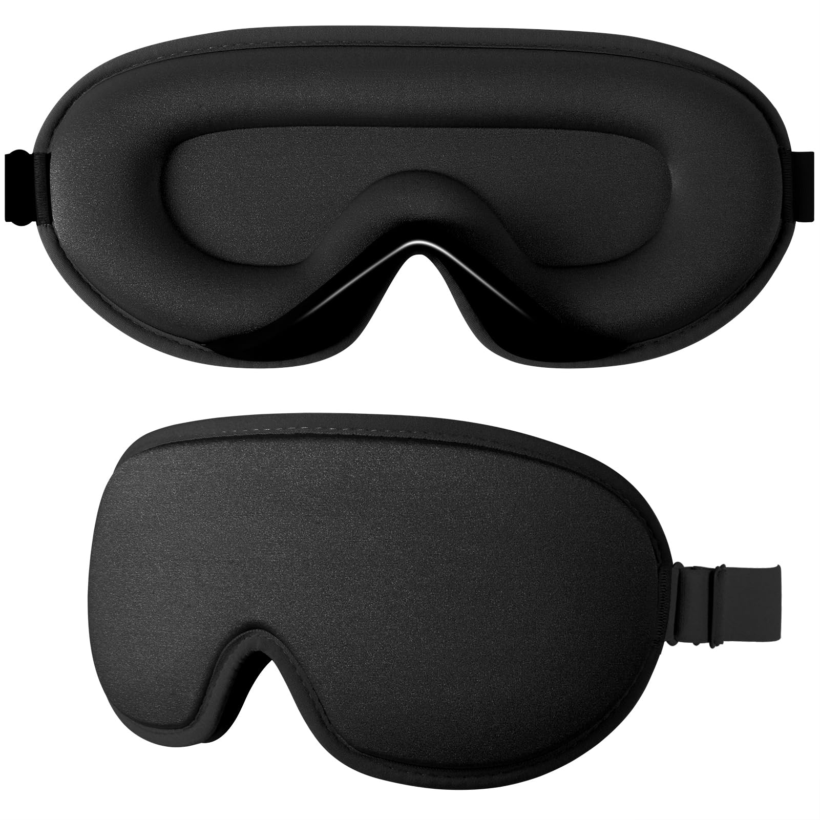Antifaz para Dormir, Mask Antifaz para Dormir para Mujer y Hombre, 100% Anti-Luz Máscara de Dormir Sin Presión Ocular, Diseño Ergonomico 3D, Ultrasuave Sleep Mask para Dormir (Negro)