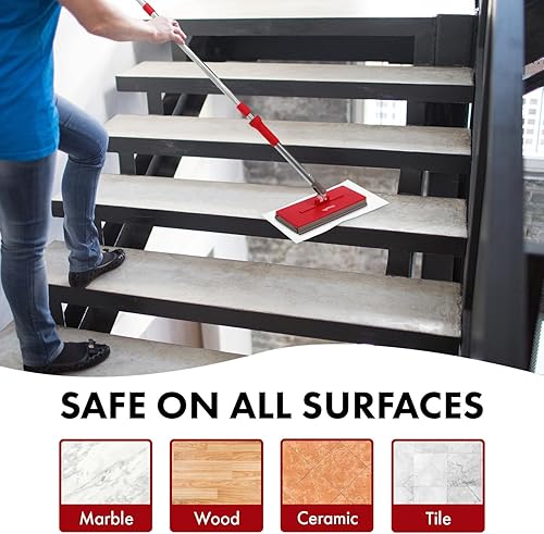 Miniatura 6 de Mopplex - Trapeador de piso con fácil fijación de hojas, incluye 10 hojas desechables, limpiador de mopa eficiente para madera dura y todas las