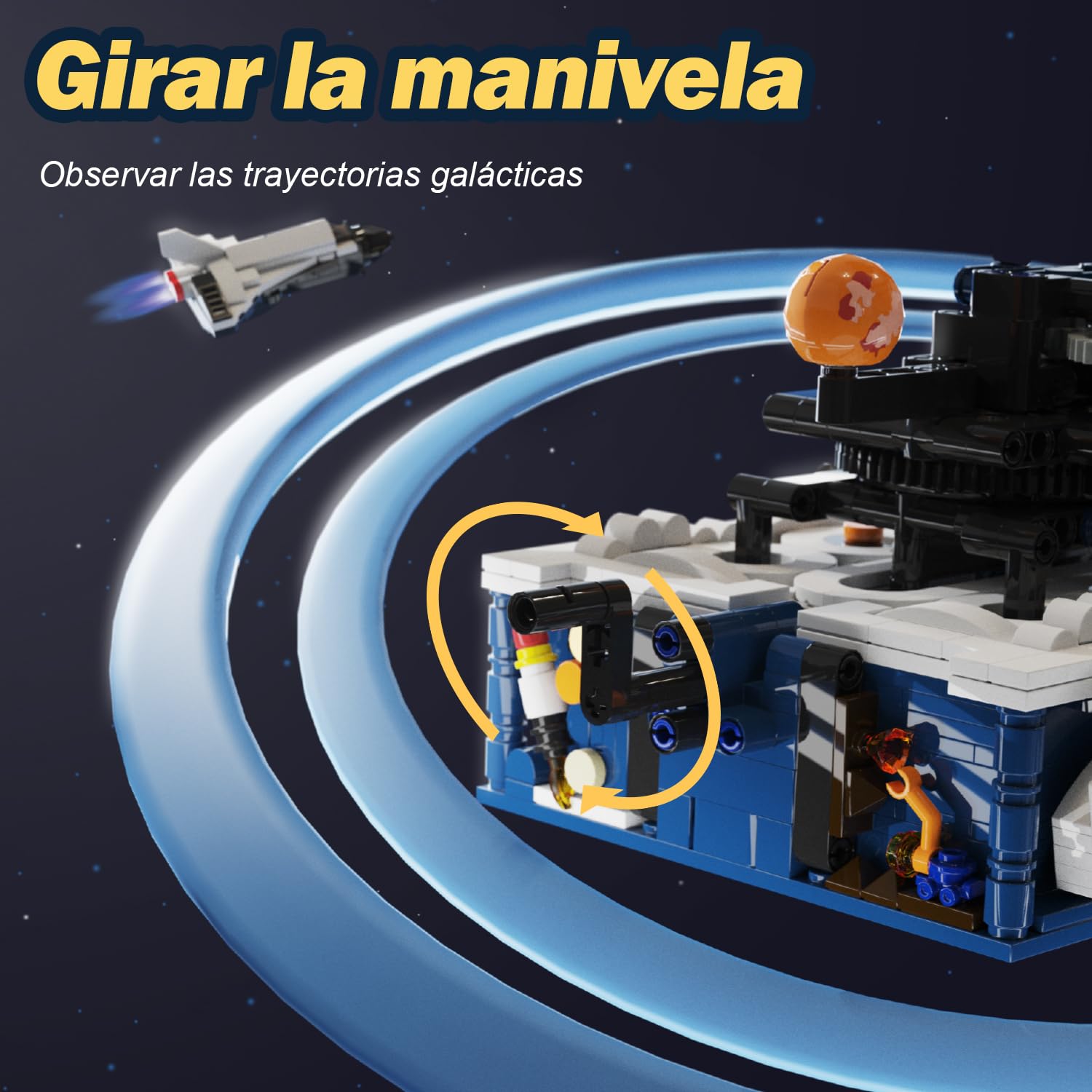 Technic Sistema Solar Modelo Juguete de Construcción con Luz – 775 Piezas Sistema Solar Giratorio Modelo 8 Planetas y Cohete, Bloques de sujeción Regalos para 6 7 8 10 12+ años Niños Niñas Adultos